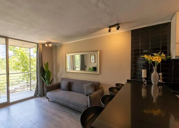 Moderno Departamento De 2 Dormitorios Cerca De Metro Manuel Montt, Con Camas Para 5 Personas, Tv, Estacionamiento Y Wifi