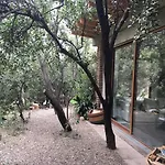 Iluminada Casa De Piedra Entre Bosque Y Rio