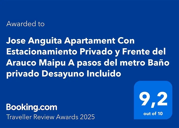 Jose Anguita Apartament Con Estacionamiento Privado Y Frente Del Arauco Maipu A Pasos Del Metro Bano Privado Desayuno Incluido