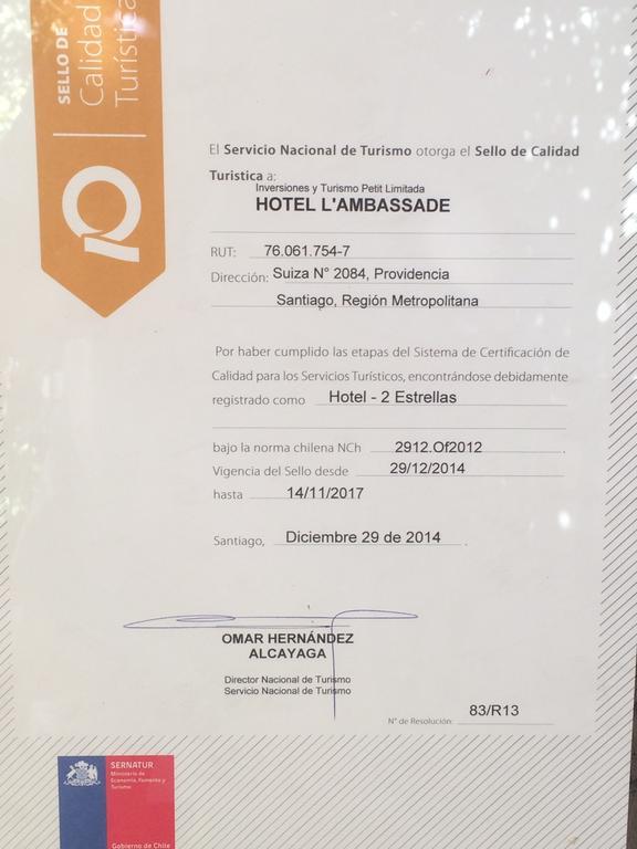 Boutique L'ambassade Providencia Hotel Santiago
