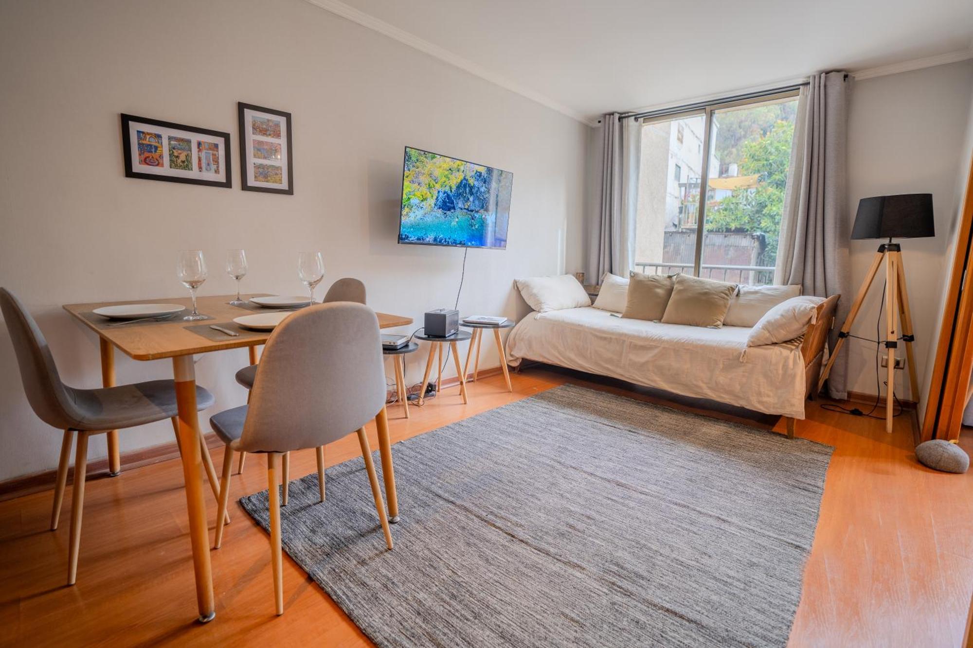 Lounge Lastarria - Wifi, 2 Beds, Equiped Kitchen Apartment
