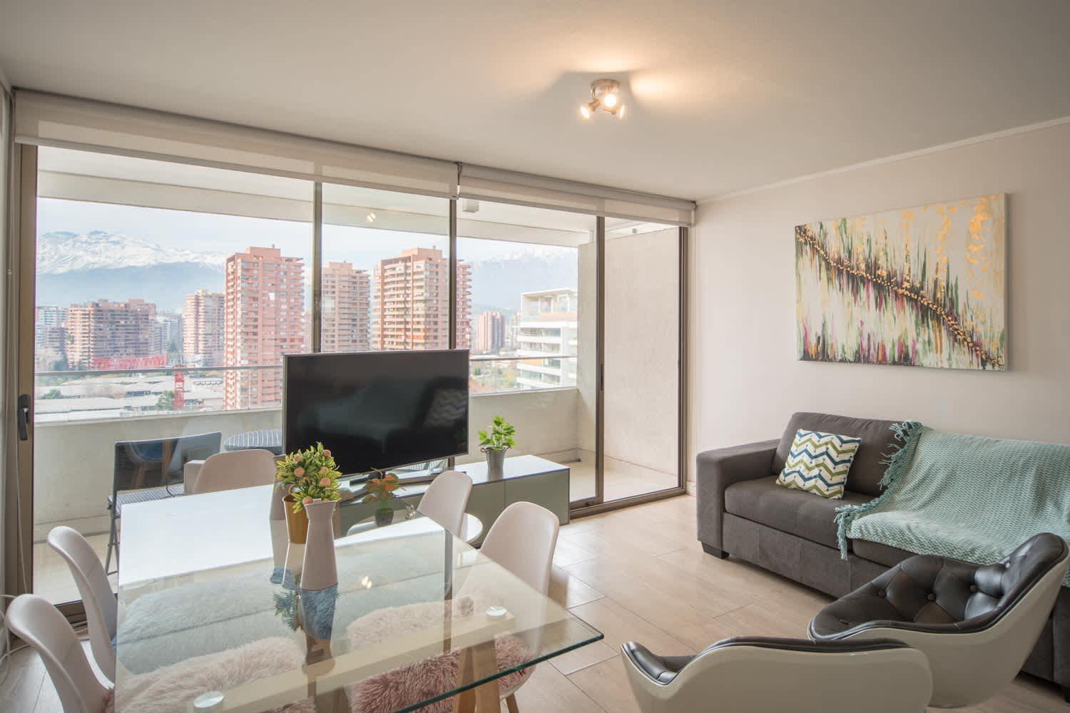 Apartment Premium 2br 2ba Parque Arauco - Balcon Con Malla Santiago